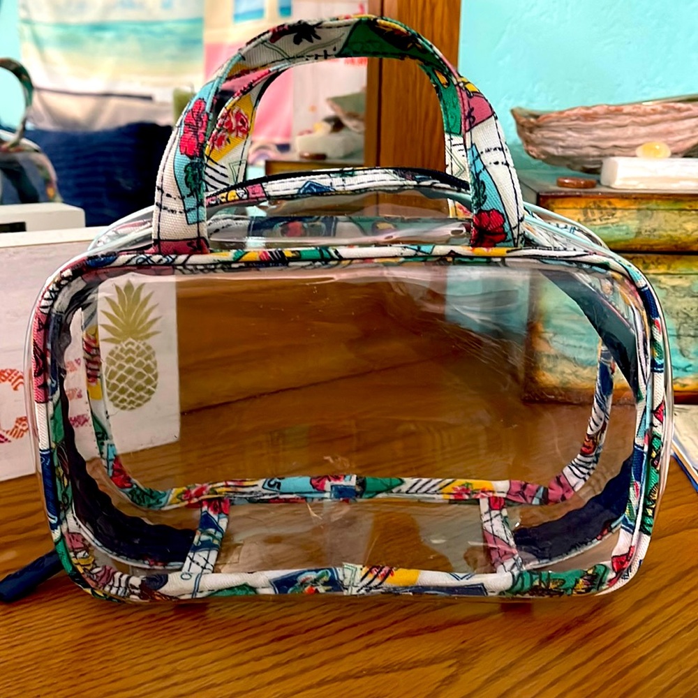 Vera Bradley Cuban Stamps makeup bag